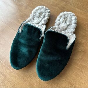 Birdies Women’s Emerald Green Velvet Phoebe Mules, Size 9